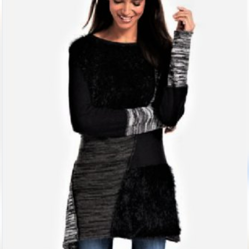 Style & Co Patchwork Acrylic Sweater - Picture 2 of 4